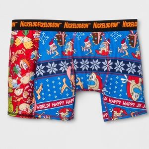 Nickelodeon 90s Retro TV XMAS Ren Stimpy Rugrats Nick At Night Boxer Briefs